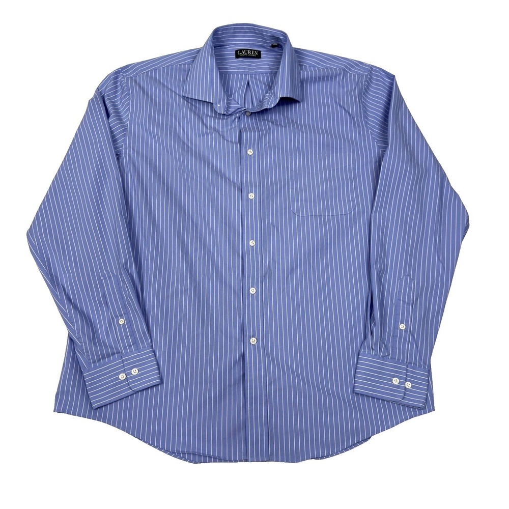 Lauren Ralph‎ Lauren Button Down Shirt Mens 17½ 36/37 (XL) Classic Fit Stretch